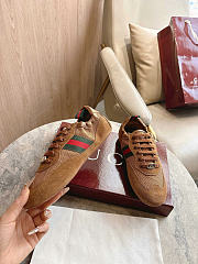 Okify Gucci Shift Brown Suede Women Sneakers - 5
