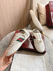 Okify Gucci Shift White Suede Women Sneakers - 4