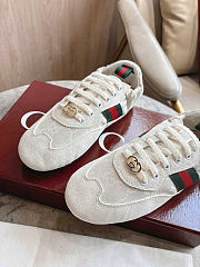 Okify Gucci Shift White Suede Women Sneakers - 2