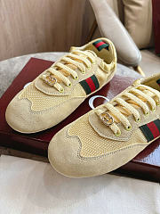 Okify Gucci Shift Yellow Suede Women Sneakers - 2