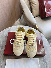 Okify Gucci Shift Yellow Suede Women Sneakers - 1