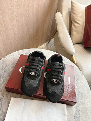 Okify Gucci Shift Black Suede Women Sneakers