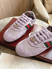 Okify Gucci Shift Purple Suede Women Sneakers - 3