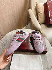 Okify Gucci Shift Purple Suede Women Sneakers - 2