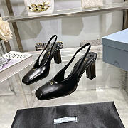 Okify Prada Black Leather Slingback Heels 8.5cm - 6