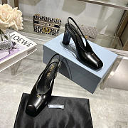 Okify Prada Black Leather Slingback Heels 8.5cm - 4