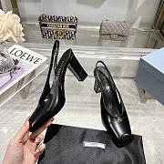 Okify Prada Black Leather Slingback Heels 8.5cm - 3
