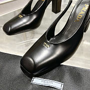 Okify Prada Black Leather Slingback Heels 8.5cm - 2
