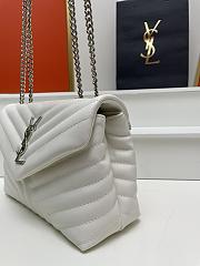 Okify YSL Loulou Small Bag White Silver Hardware 24x18x9cm - 6