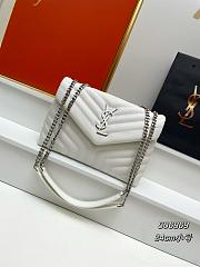 Okify YSL Loulou Small Bag White Silver Hardware 24x18x9cm - 1