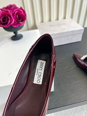 Okify Jimmy Choo Red Patent Ballet Shoes (has big size) - 4