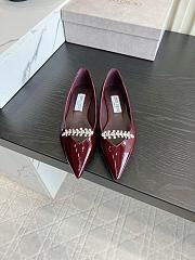 Okify Jimmy Choo Red Patent Ballet Shoes (has big size) - 1
