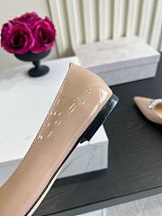 Okify Jimmy Choo Nude Patent Ballet Shoes (has big size) - 5
