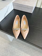 Okify Jimmy Choo Nude Patent Ballet Shoes (has big size) - 1