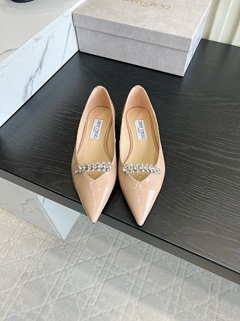 Okify Jimmy Choo Nude Patent Ballet Shoes (has big size)