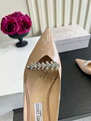 Okify Jimmy Choo Nude Patent Ballet Shoes (has big size) - 2