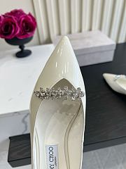 Okify Jimmy Choo White Patent Ballet Shoes (has big size) - 3