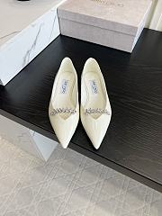 Okify Jimmy Choo White Patent Ballet Shoes (has big size) - 1