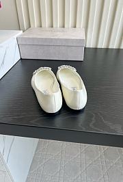 Okify Jimmy Choo White Patent Ballet Shoes (has big size) - 5