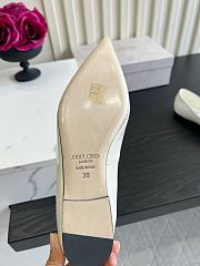 Okify Jimmy Choo White Patent Ballet Shoes (has big size) - 6