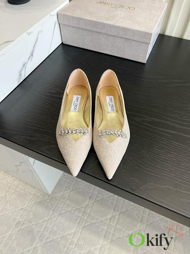 Okify Jimmy Choo White Ballet Shoes (has big size) - 1