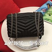 Okify YSL Loulou Small Bag Black Silver Hardware 24x18x9cm - 4