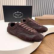 Okify Prada Montecarlo Dark Brown Suede Men Sneakers  - 1