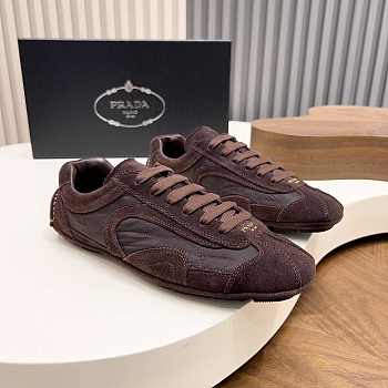 Okify Prada Montecarlo Dark Brown Suede Men Sneakers 