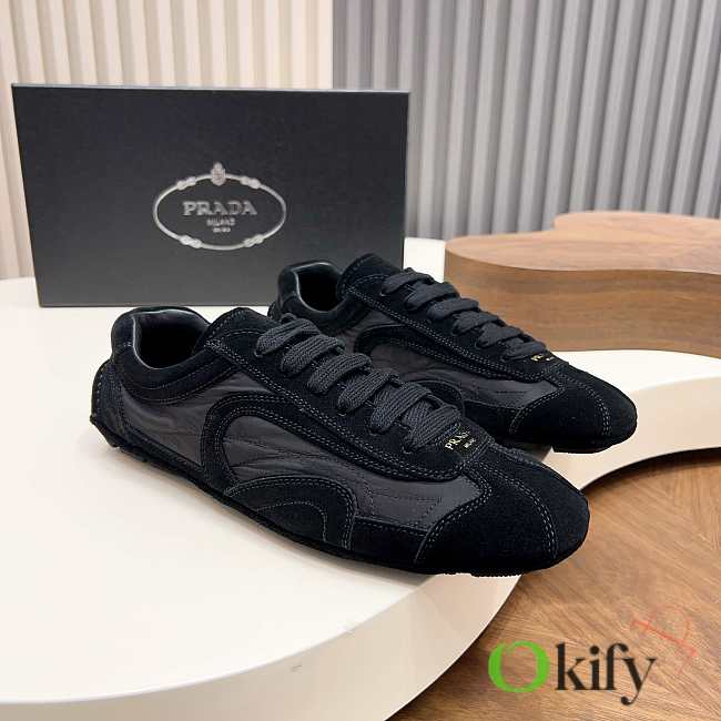 Okify Prada Montecarlo Black Suede Men Sneakers  - 1