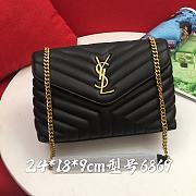Okify YSL Loulou Small Bag Black Gold Hardware 24x18x9cm - 1
