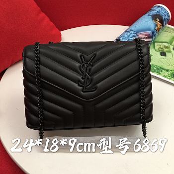 Okify YSL Loulou Small Bag Black Black Hardware 24x18x9cm