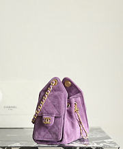 Okify CC 25 Hobo Mini Bag Purple Suede 20x22x12.5cm - 5