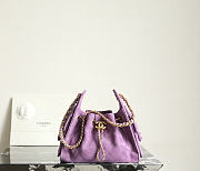 Okify CC 25 Hobo Mini Bag Purple Suede 20x22x12.5cm - 1