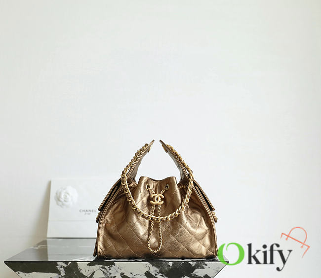 Okify CC 25 Hobo Small Bag Bronze Caviar 30x26x14cm - 1