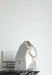 Okify CC 25 Hobo Large Bag Silver Caviar 40x30x15cm - 5