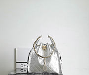 Okify CC 25 Hobo Large Bag Silver Caviar 40x30x15cm - 1