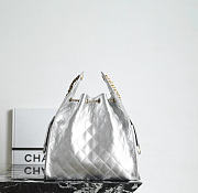 Okify CC 25 Hobo Large Bag Silver Caviar 40x30x15cm - 3