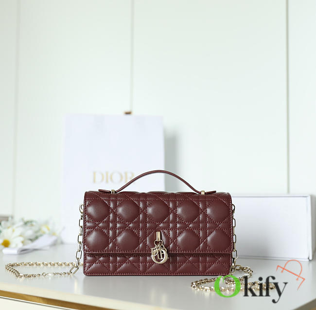 Okify Dior My Dior Mini Bag Red Burgundy 21x11x5cm - 1