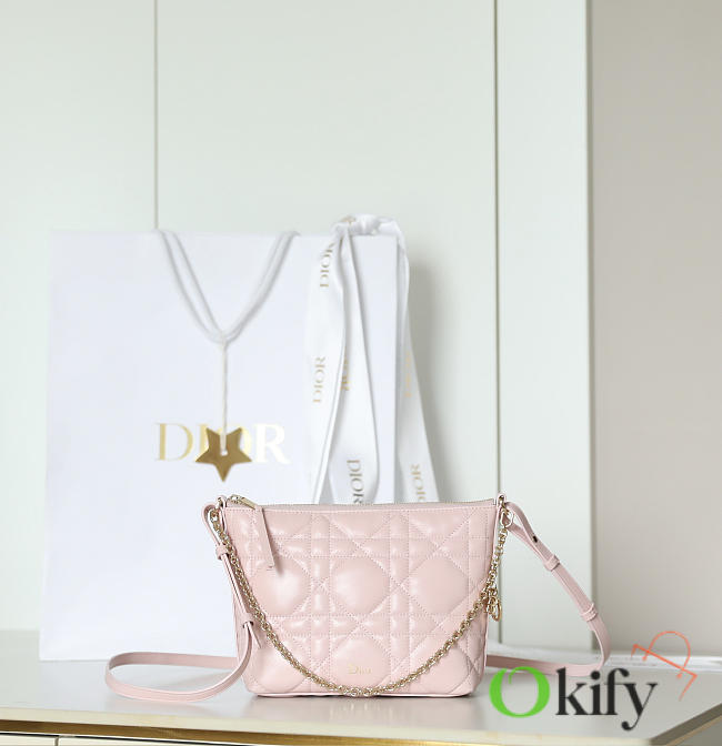 Okify Dior Diorling Mini Bag Light Pink 18x16.5x6cm - 1
