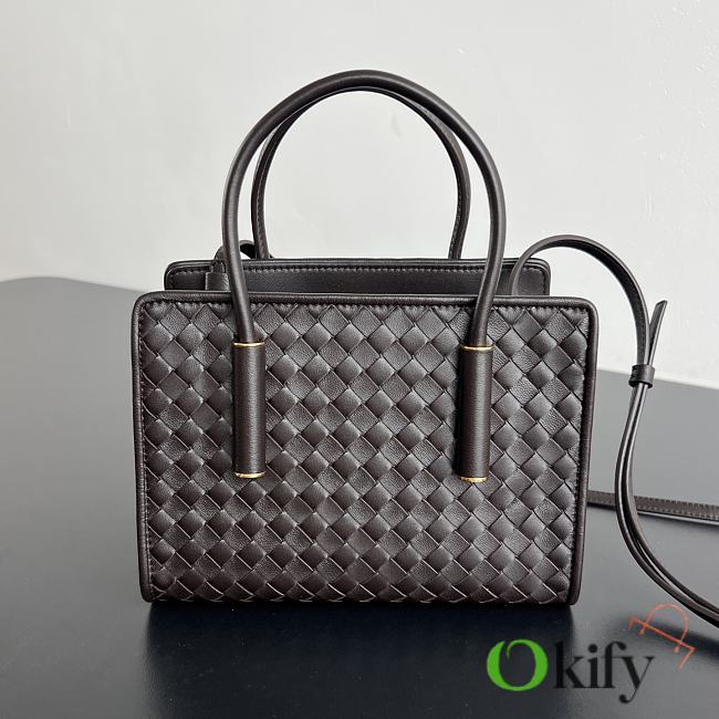 Okify Bottega Veneta Barbara Small Tote Bag Dark Brown 21.5x15x12cm - 1