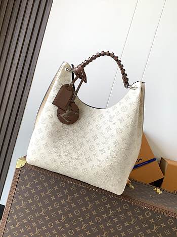 Okify Louis Vuitton Carmel Mahina Boho Bag Cream Beige M53188 35x40x17cm 