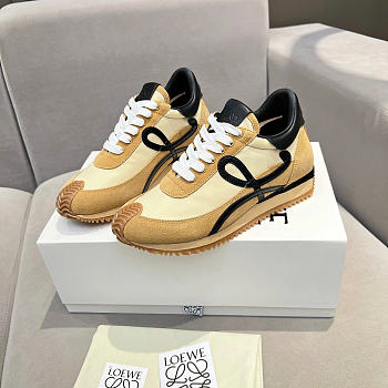 Okify Loewe Brown Camel Suede Sneakers Unisex