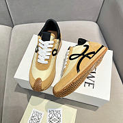 Okify Loewe Brown Camel Suede Sneakers Unisex - 5