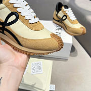 Okify Loewe Brown Camel Suede Sneakers Unisex - 3