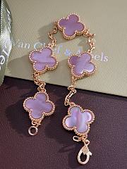 Okify VCA Alhambra Gold Bracelet 5 Pink Charms - 3