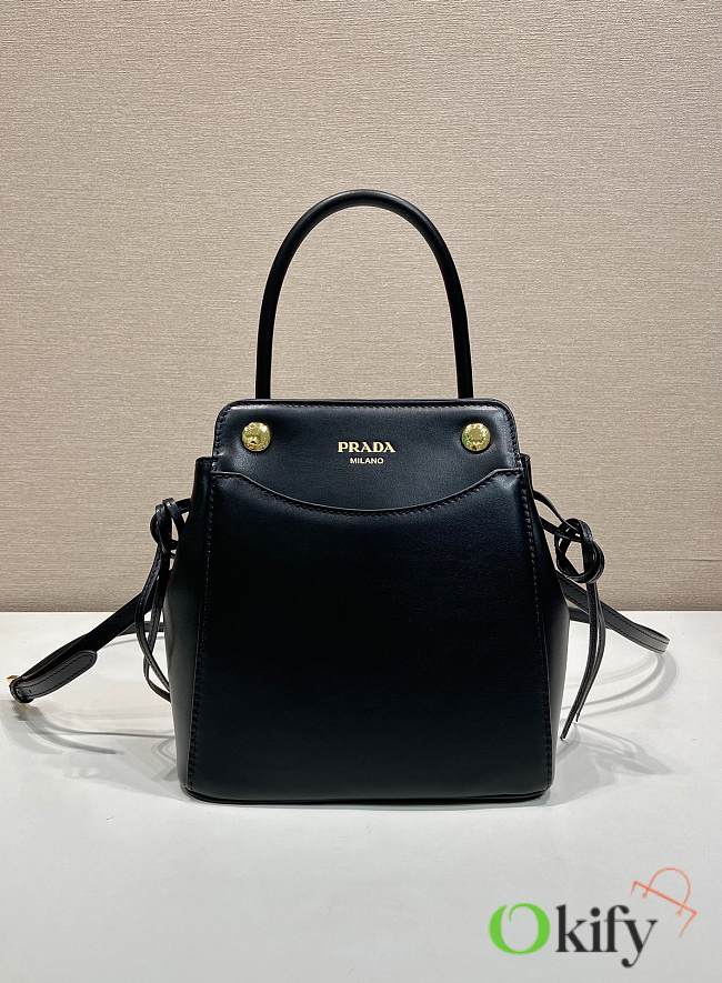 Okify Prada Carry Mini Leather Handbag Bag Black 1BA496 19x21x7cm  - 1