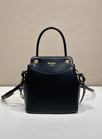 Okify Prada Carry Mini Leather Handbag Bag Black 1BA496 19x21x7cm 