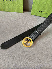 Okify Gucci Black Leather Belt Gold Hardware 3.8cm  - 3