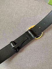 Okify Gucci Black Leather Belt Gold Hardware 3.8cm  - 2