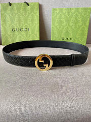 Okify Gucci Black Leather Belt Gold Hardware 3.8cm  - 1